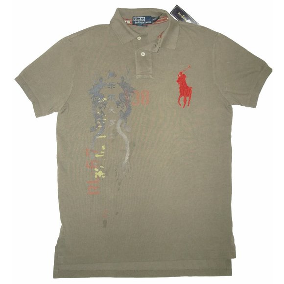 NEW VINTAGE Polo Ralph Lauren Polo Shirt! 5XB Green Limited Edition Asian Dragon